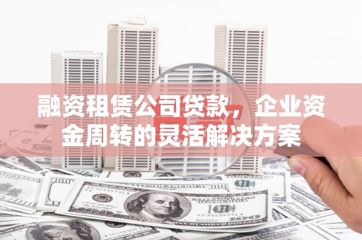 湖西融资租赁公司贷款，企业资金周转的灵活解决方案